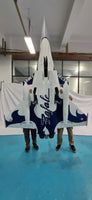 XSRC 2.7m Rafale Twin Turbine Jet with Twin Vector Pipes, Retracts, Lights and Servos, Blue/White